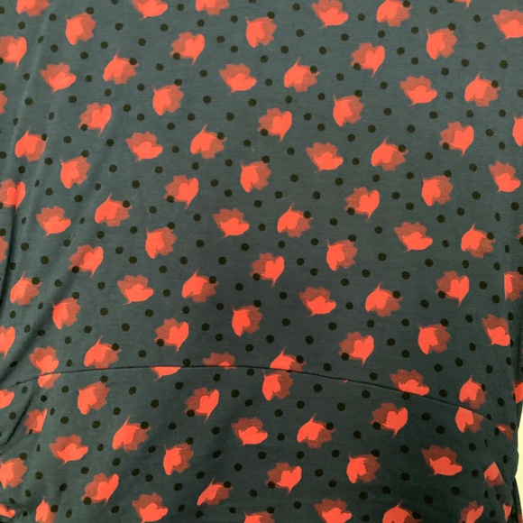 Boden Silvia Jersey “Faux” Wrap Dress Navy Floral Dot Print - Size 4 R - Picture 6 of 9